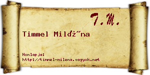 Timmel Miléna névjegykártya
